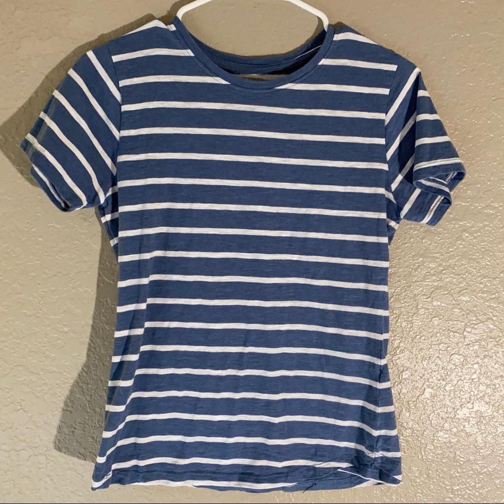Blue and white stripped T shirt
